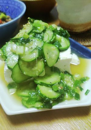冷奴きゅうり姜葱醤ダレ-レシピのメイン写真