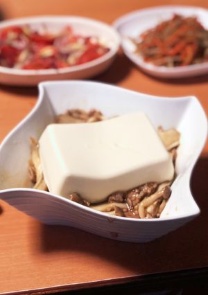 ひき肉ときのこのあんかけ豆腐-レシピのメイン写真