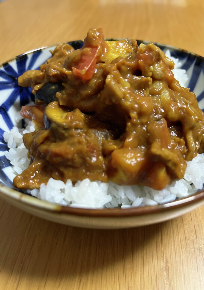 ナスとトマトのキーマカレー風-レシピのメイン写真