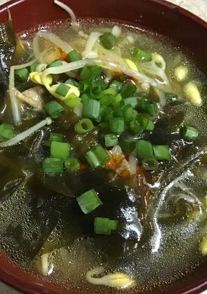 ワカメと豆もやしの食べるスープ-レシピのメイン写真