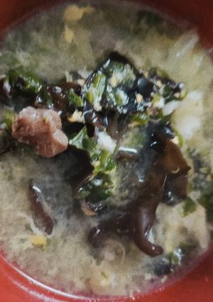 牛すじ木耳ほうれん草スープ-レシピのメイン写真