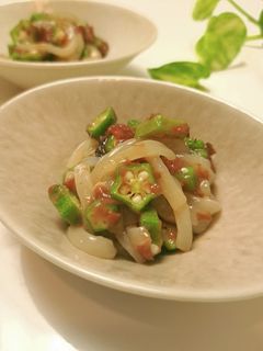 オクラとイカそうめんの梅おかか和え-レシピのメイン写真