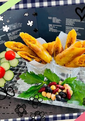 クルミ入り!ホクホク南瓜のシンプル春巻き-レシピのメイン写真