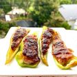 万願寺唐辛子の肉詰め