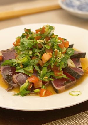 カツオのたたきの夏野菜マリネ-レシピのメイン写真