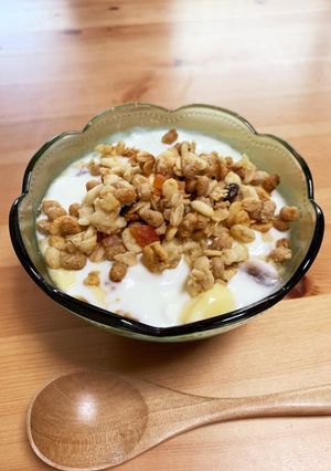 簡単朝食！シリアルプリンヨーグルト-レシピのメイン写真