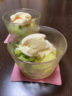 キウイのシャーベット〜アイスのせ〜-レシピのメイン写真