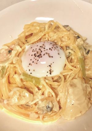 牛乳で簡単！シーフードクリームパスタ♡-レシピのメイン写真