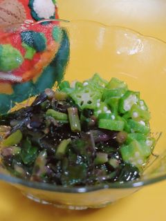 金時草とオクラのネバネバ酢の物-レシピのメイン写真