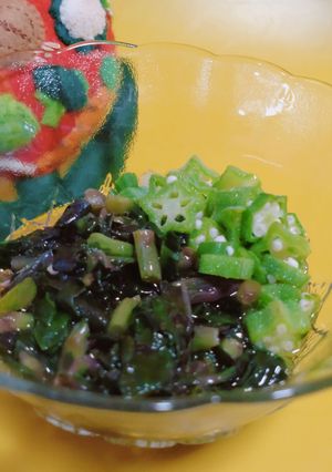 金時草とオクラのネバネバ酢の物-レシピのメイン写真