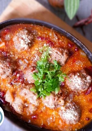 チーズ入り肉団子と豆のトマト煮-レシピのメイン写真