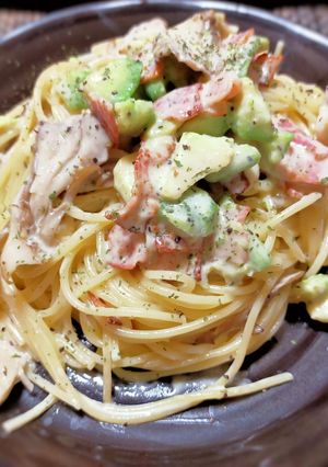 絶品！アボカドと舞茸のクリームパスタ-レシピのメイン写真