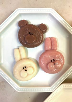 白玉だんご　うさぎとくま-レシピのメイン写真