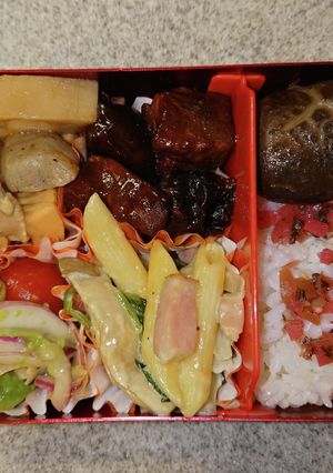 豚肩ロースプルーンの赤ワイン煮込 弁当-レシピのメイン写真