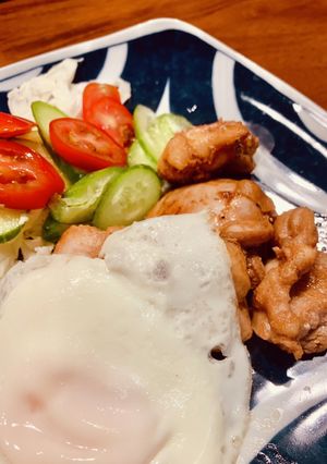 腹ペコ男子パクパク！鶏肉のロコモコ風-レシピのメイン写真