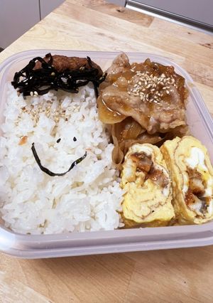しゃぶしゃぶ用豚肉の生姜焼き☆うな玉弁当-レシピのメイン写真