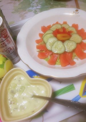 サーモンsaladダフルWキウイ★ソース-レシピのメイン写真