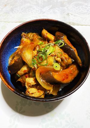 茄子と豚肉の甘辛丼-レシピのメイン写真