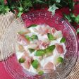 豆乳と桃シロップで 洋風の美味しいお素麺