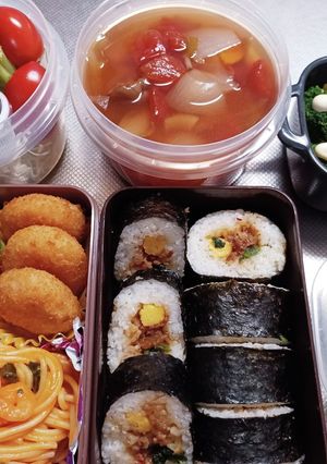 高校生息子、旦那、娘弁当(9/6)-レシピのメイン写真