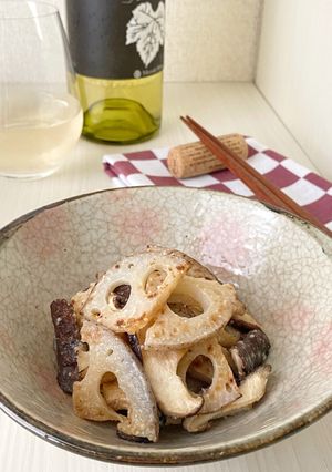 しいたけとレンコンのにんにく塩麹和え-レシピのメイン写真