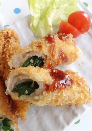 ニラとチーズの豚肉巻きフライ【ほこた】-レシピのメイン写真