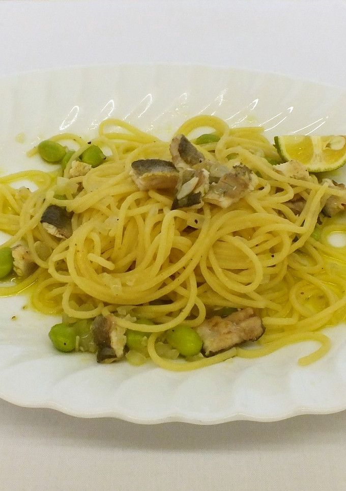 すだち香る！鮎とえだ豆のパスタ-レシピのメイン写真