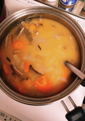 いりことかぼちゃの相性抜群！秋の味噌汁-レシピのメイン写真