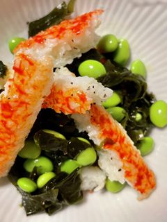 カニカマと枝豆のわかめサラダ-レシピのメイン写真