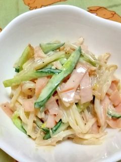 もやしとキュウリとハムのマヨ醤油サラダ-レシピのメイン写真