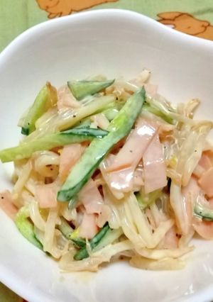 もやしとキュウリとハムのマヨ醤油サラダ-レシピのメイン写真