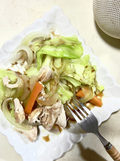 ゆで鶏の温サラダ手作り醤油ドレッシング♪-レシピのメイン写真