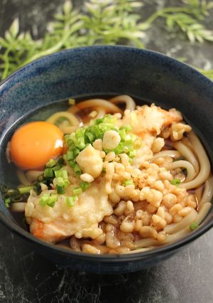 簡単!銀鮭天うどん 生姜風味-レシピのメイン写真