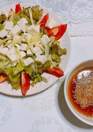 サンチュと豆腐のサラダ-レシピのメイン写真