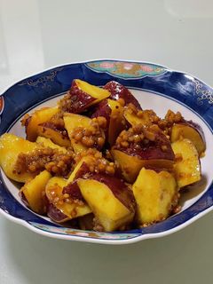 納豆とさつま芋のハニーマスタード炒め♡-レシピのメイン写真