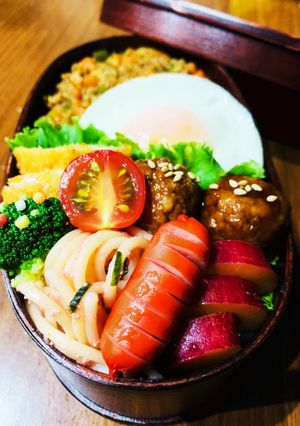 ドライカレー目玉焼きのっけ弁当♡-レシピのメイン写真