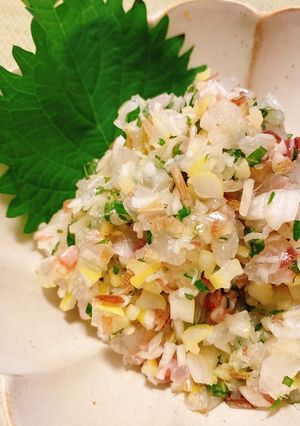 お塩でさっぱり！鯛のなめろう風-レシピのメイン写真