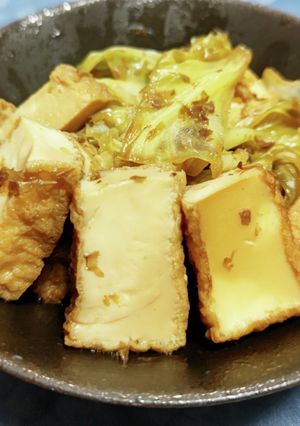 キャベツと厚揚げの蒸し煮-レシピのメイン写真