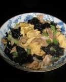 木須肉蛋キクラゲと豚肉とネギと卵の炒め物