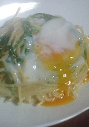 とろ～りベーコンと水菜でクリームパスタ-レシピのメイン写真