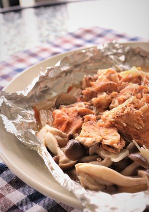 鮭中骨水煮のホイル焼き-レシピのメイン写真
