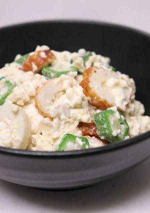 やさしい味♪豆腐オクラ焼ちくわのマヨサラ-レシピのメイン写真