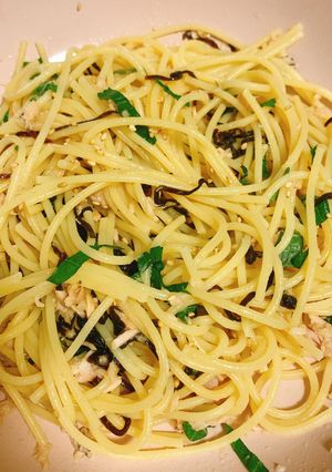 ツナと大葉と塩昆布のパスタ-レシピのメイン写真