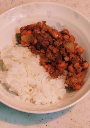 ハンバーグと納豆リメイク簡単キーマカレー-レシピのメイン写真