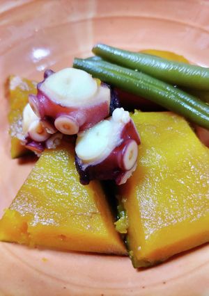 タコとカボチャの煮物-レシピのメイン写真