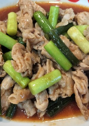 ニンニクの芽と豚肉のオイスターソース炒め-レシピのメイン写真