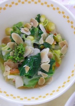 簡単給食　町田産のらぼう菜フレンチサラダ-レシピのメイン写真