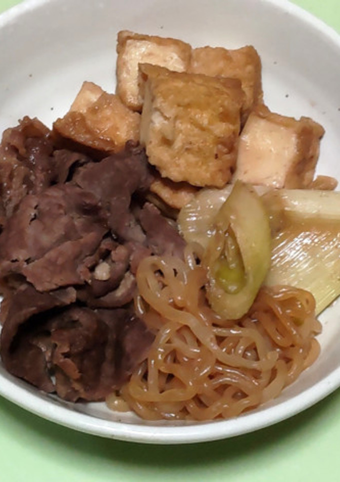 牛こまと厚揚げのすき煮-レシピのメイン写真
