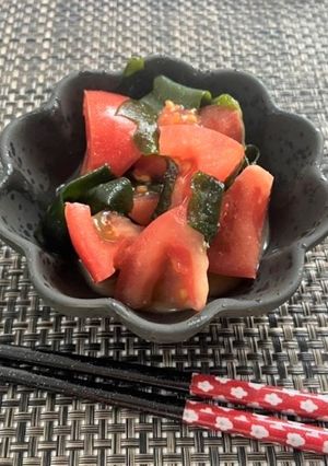 5分でできる！トマトとわかめの酢味噌和え-レシピのメイン写真