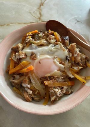 マグロフレークでたまご丼-レシピのメイン写真